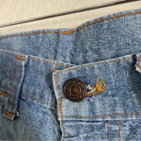 70’s Vintage Orange Tab Cropped Kick Bootcut Mid Rise Denim Blue Jeans Levi’s - Picture 4 of 12
